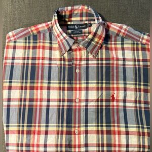 Polo Ralph Lauren Blake Red & Blue Plaid Short Sleeve Button Down Size small